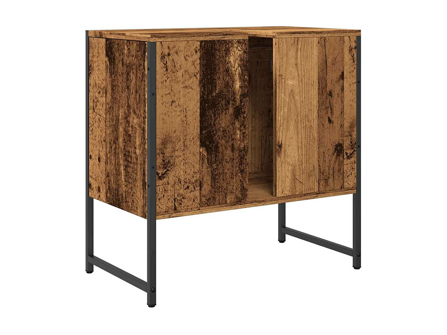 Armoire lavabo de salle de bain vieux bois 60x33x60 cm