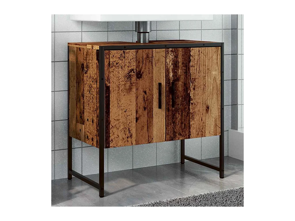Mueble de baño lavabo madera vieja 60x33x60 cm