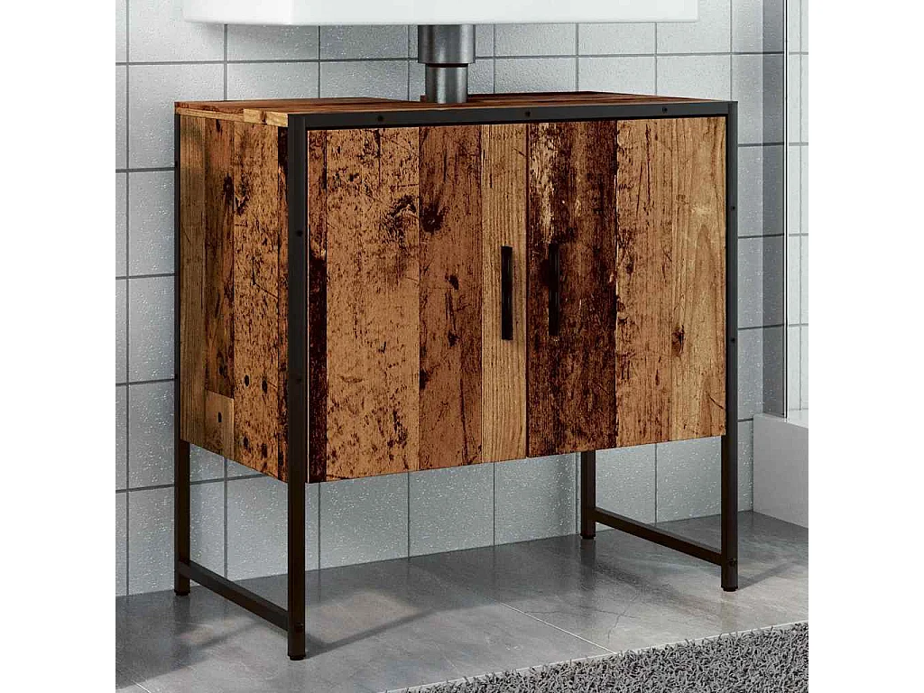 Mueble de baño lavabo madera vieja 60x33x60 cm