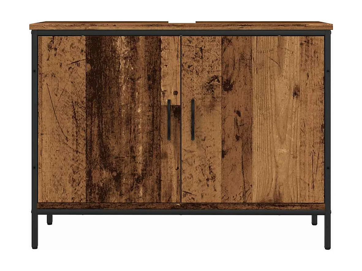 Mueble de baño lavabo madera vieja 60x33x60 cm