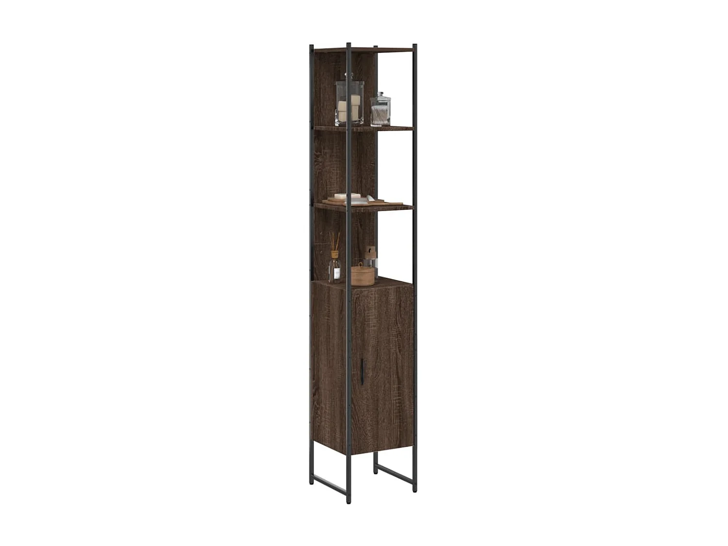 Badezimmerschrank Eiche braun 33x33x185,5 cm Holzwerkstoff
