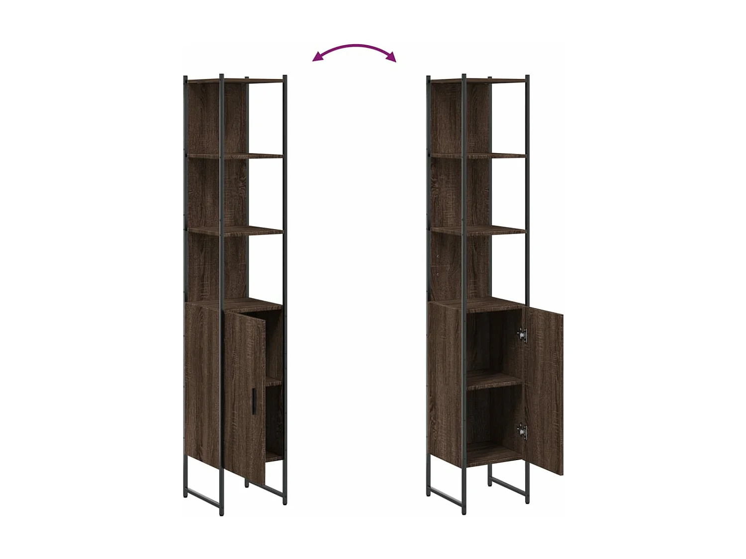 Badezimmerschrank Eiche braun 33x33x185,5 cm Holzwerkstoff