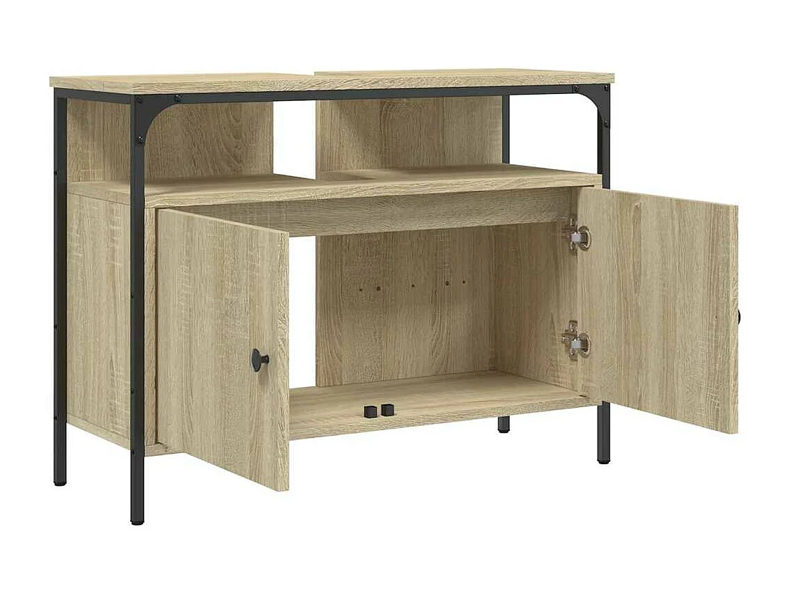 Mueble de baño lavabo roble Sonoma 80x30x60 cm