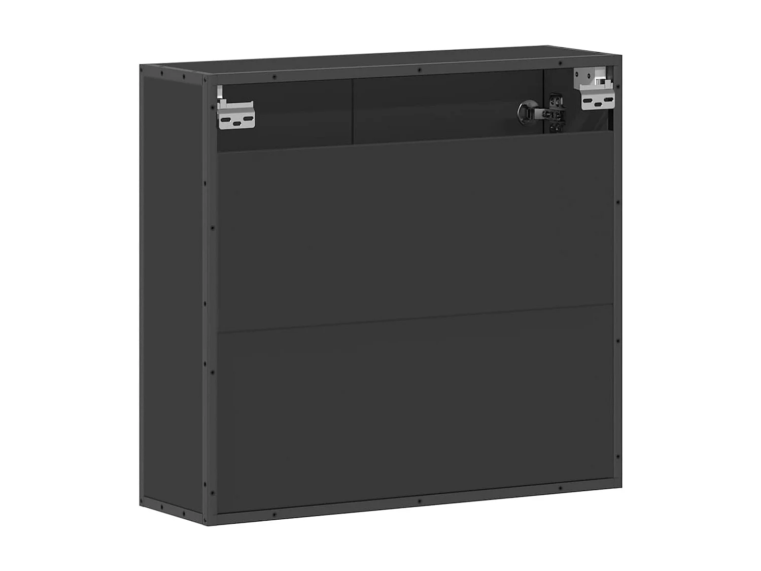 Armoire à miroir de salle de bain noir bois d’ingénierie