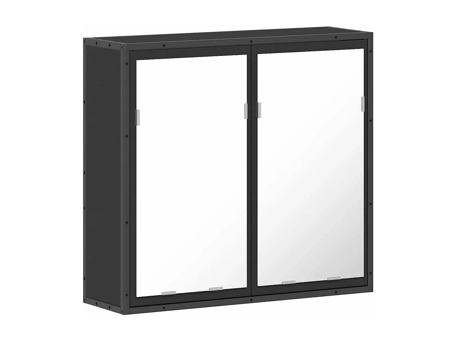 Mueble de baño con espejo de madera de ingeniería negra