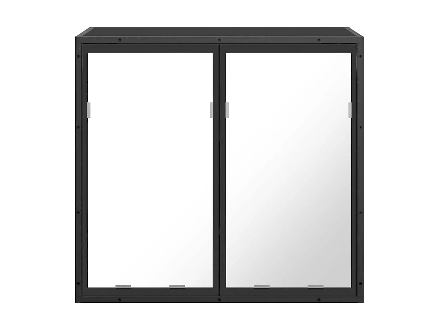 Mueble de baño con espejo de madera de ingeniería negra