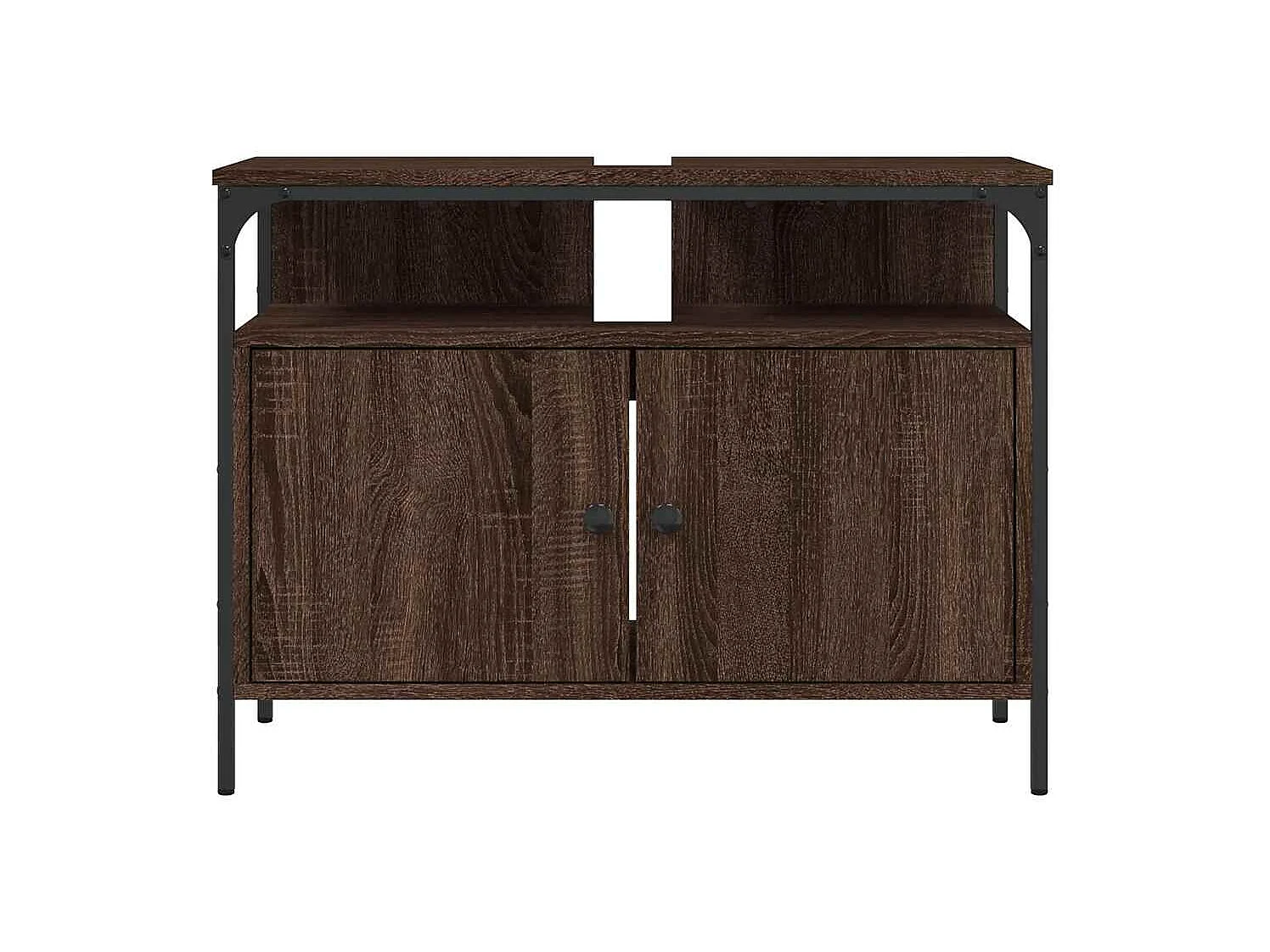 Armoire lavabo de salle de bain chêne marron 80x30x60 cm