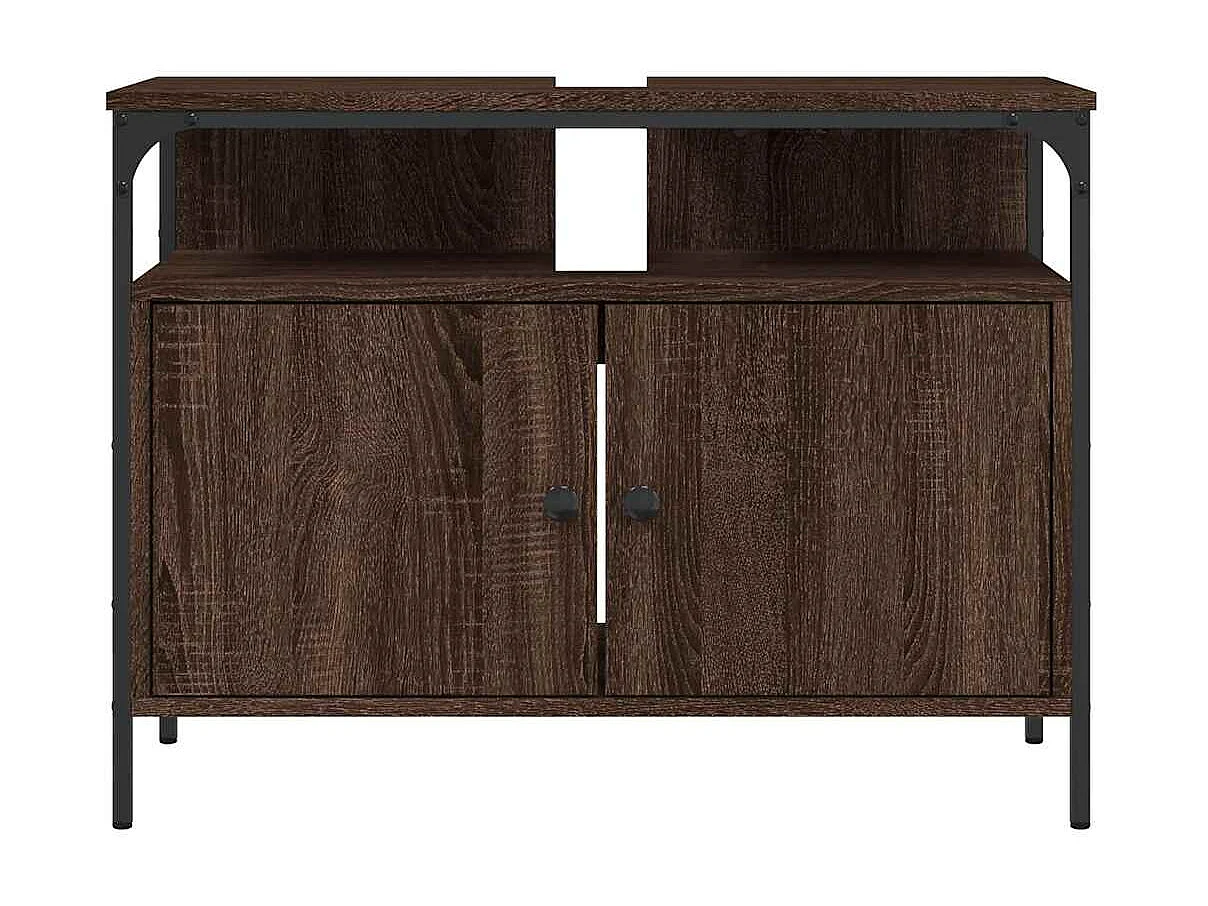 Mueble de baño lavabo roble marrón 80x30x60 cm