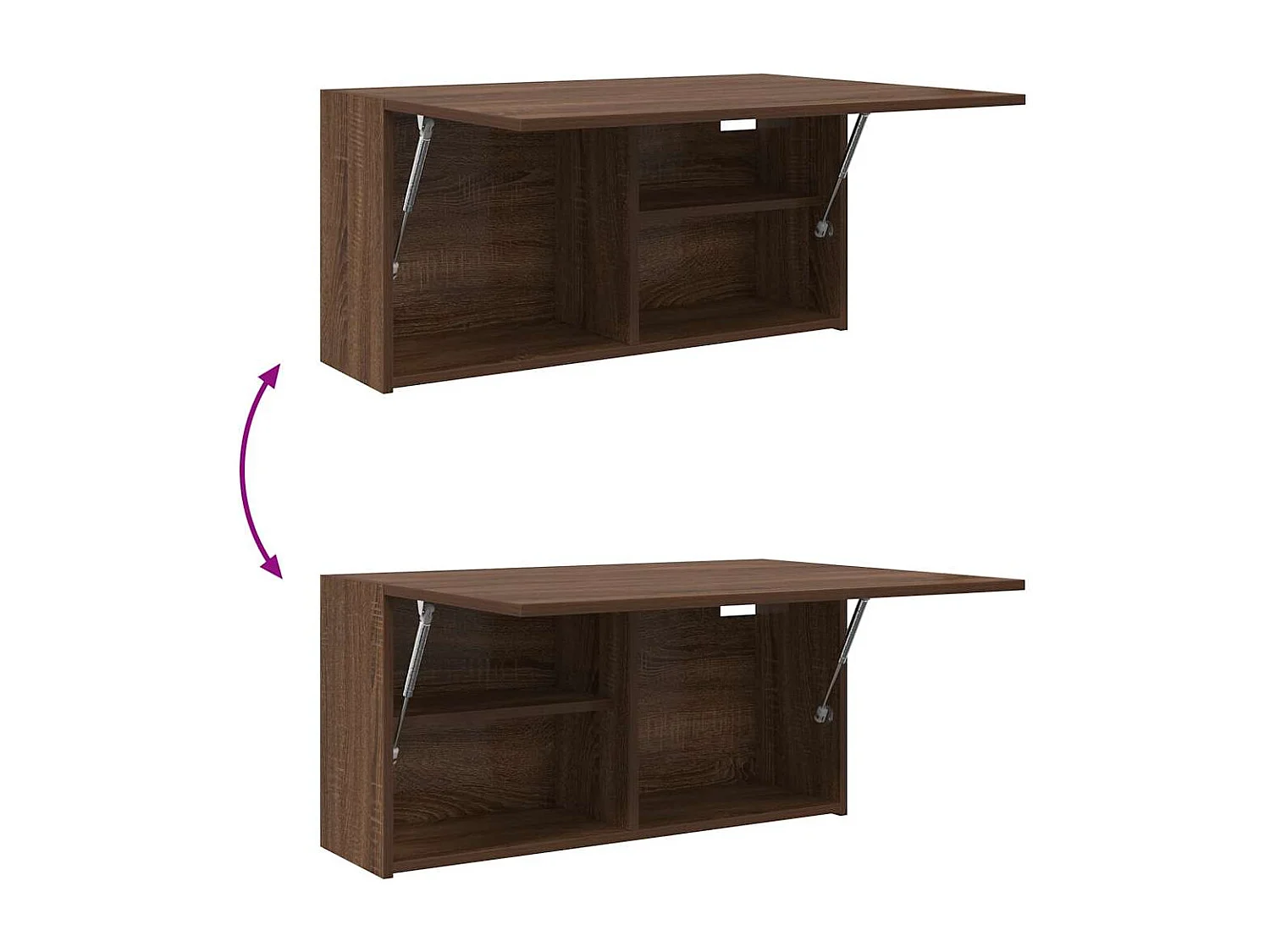 Badkamer wandkast bruin eiken 80x25x40 cm bewerkt hout