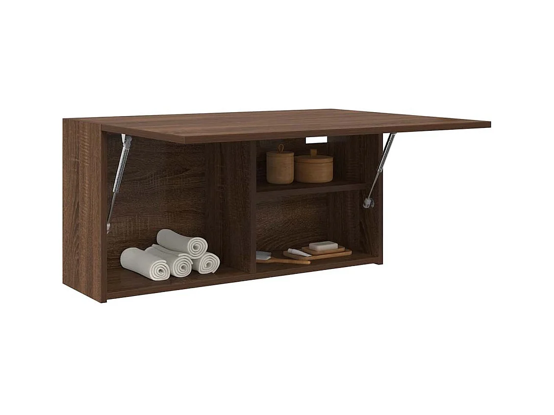 Armoire murale de bain chêne marron 80x25x40 cm bois ingénierie