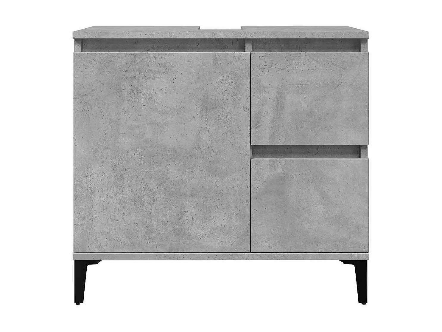 Betongrauer Waschbeckenunterschrank 65x33x60 cm Holzwerkstoff