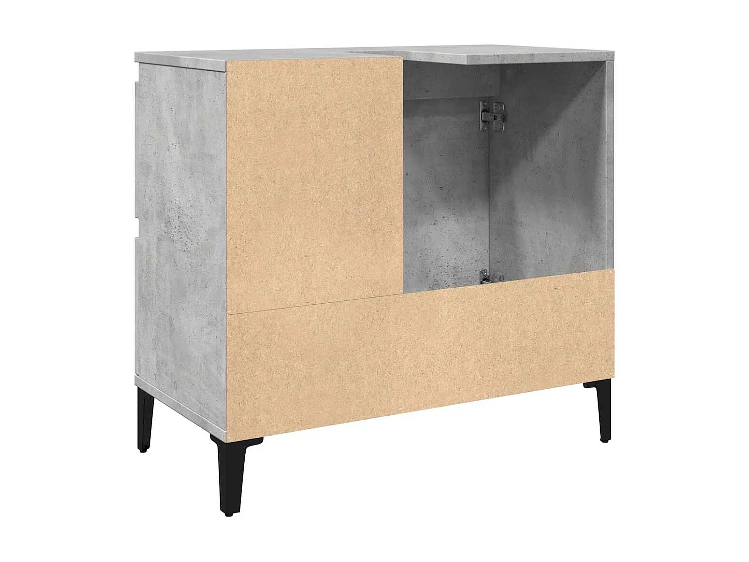 Betongrauer Waschbeckenunterschrank 65x33x60 cm Holzwerkstoff