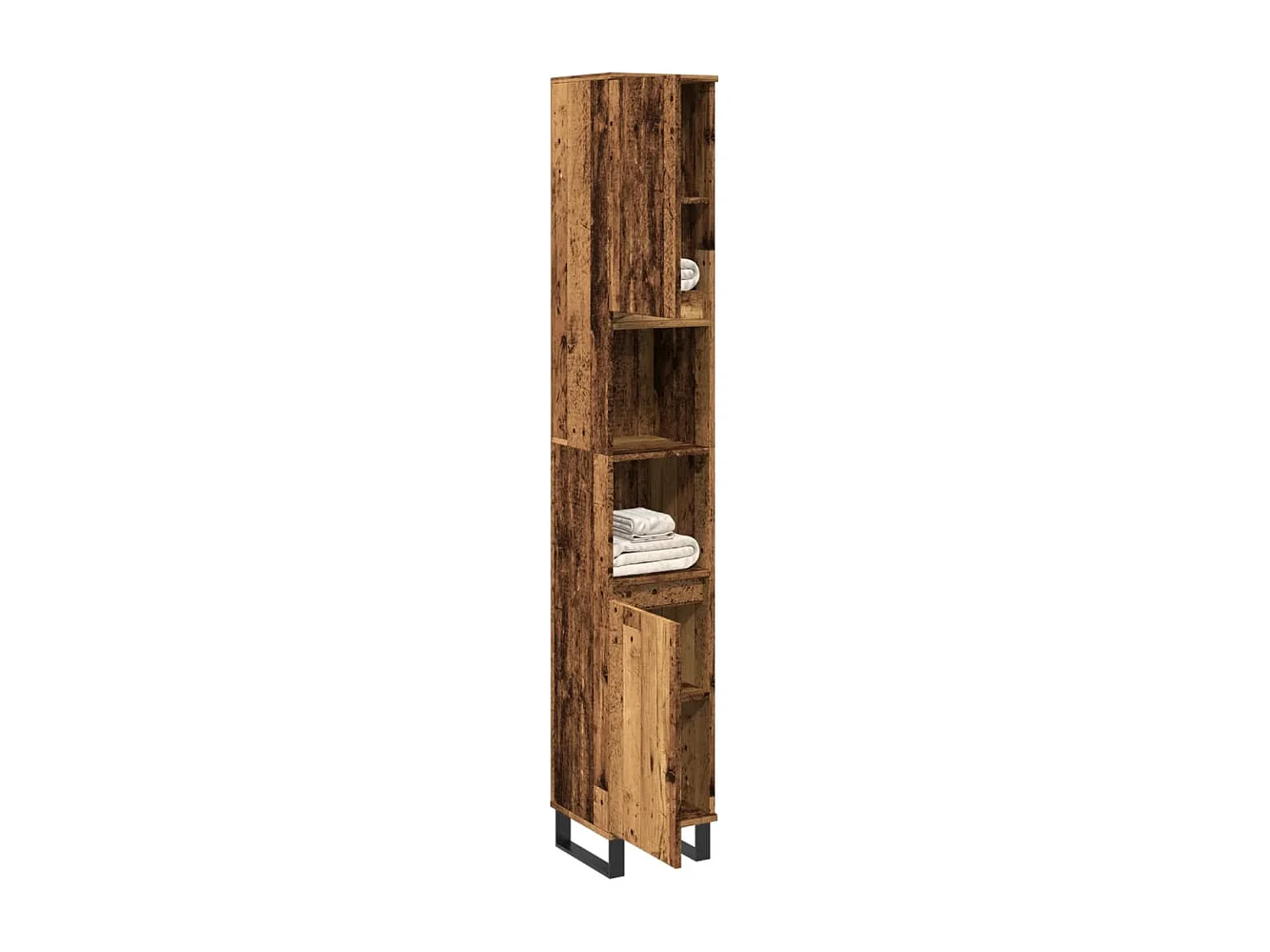 Armoire de salle de bain vieux bois 30x30x190cm bois ingénierie
