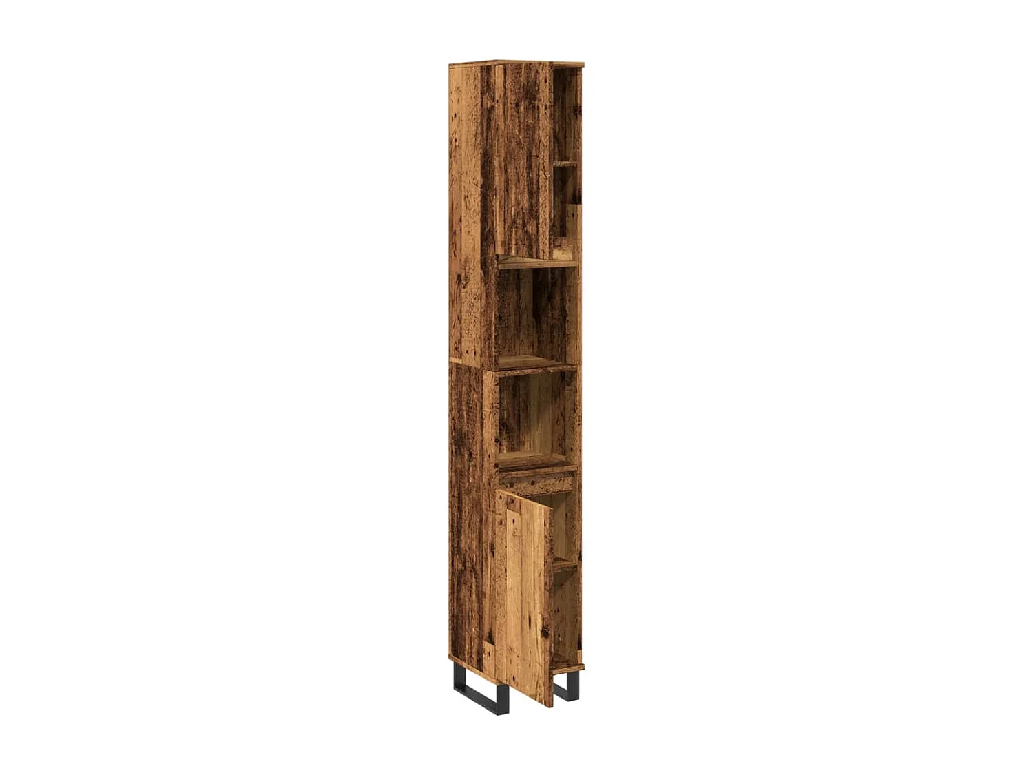 Armoire de salle de bain vieux bois 30x30x190cm bois ingénierie