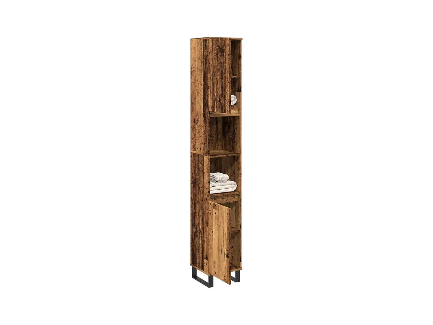 Armoire de salle de bain vieux bois 30x30x190cm bois ingénierie