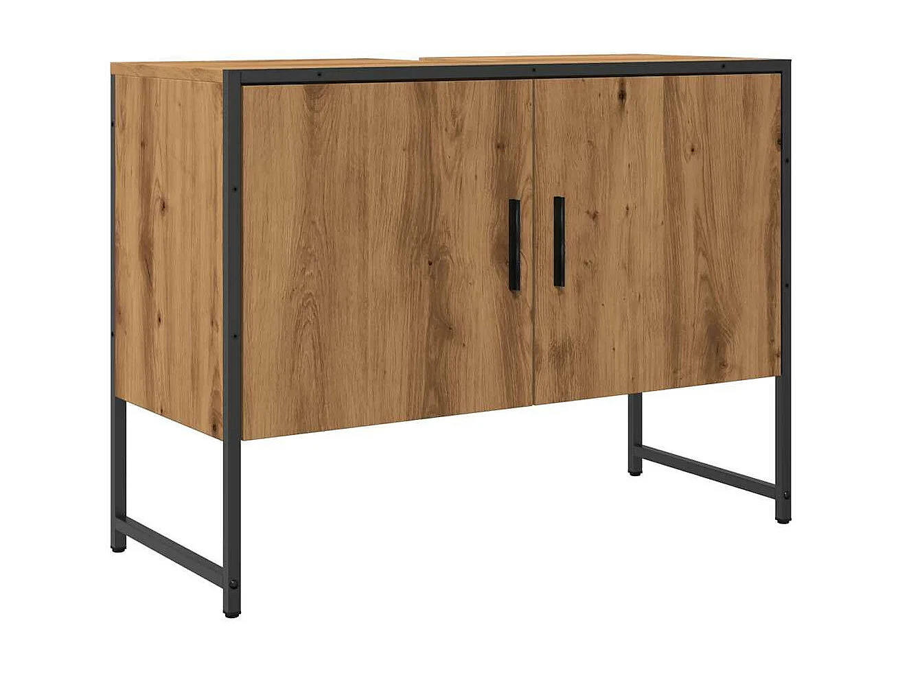 Mobile lavabo bagno artigianale in rovere 65x33x60 cm