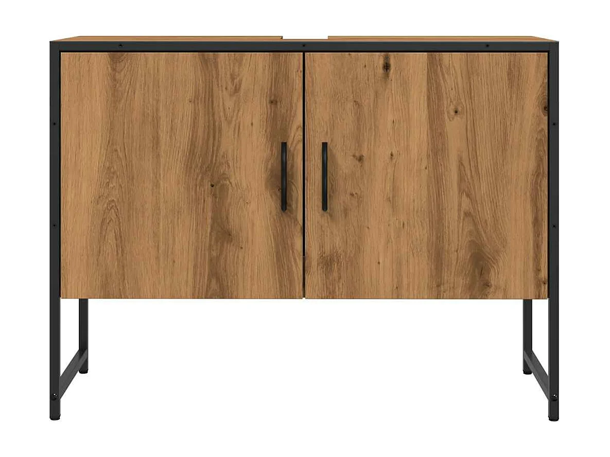 Mobile lavabo bagno artigianale in rovere 65x33x60 cm