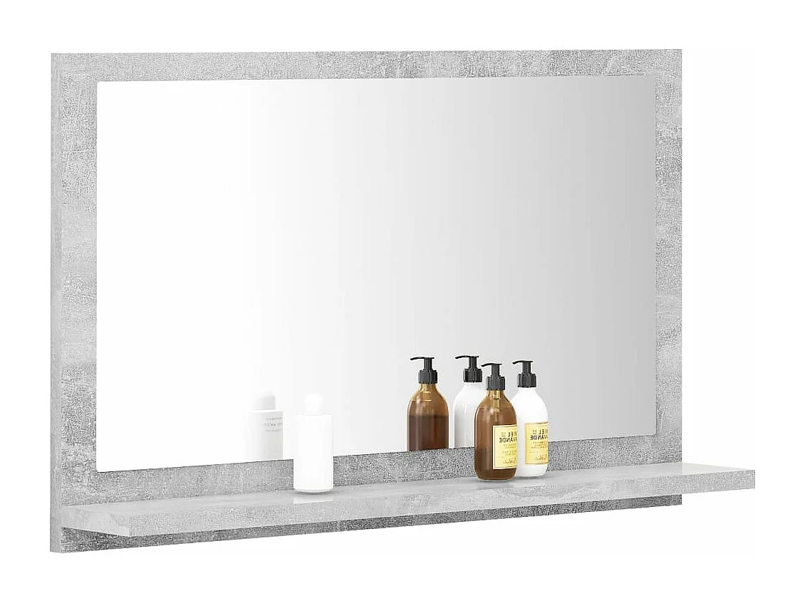 Miroir de salle de bain Gris béton 60x10,5x37 cm Aggloméré