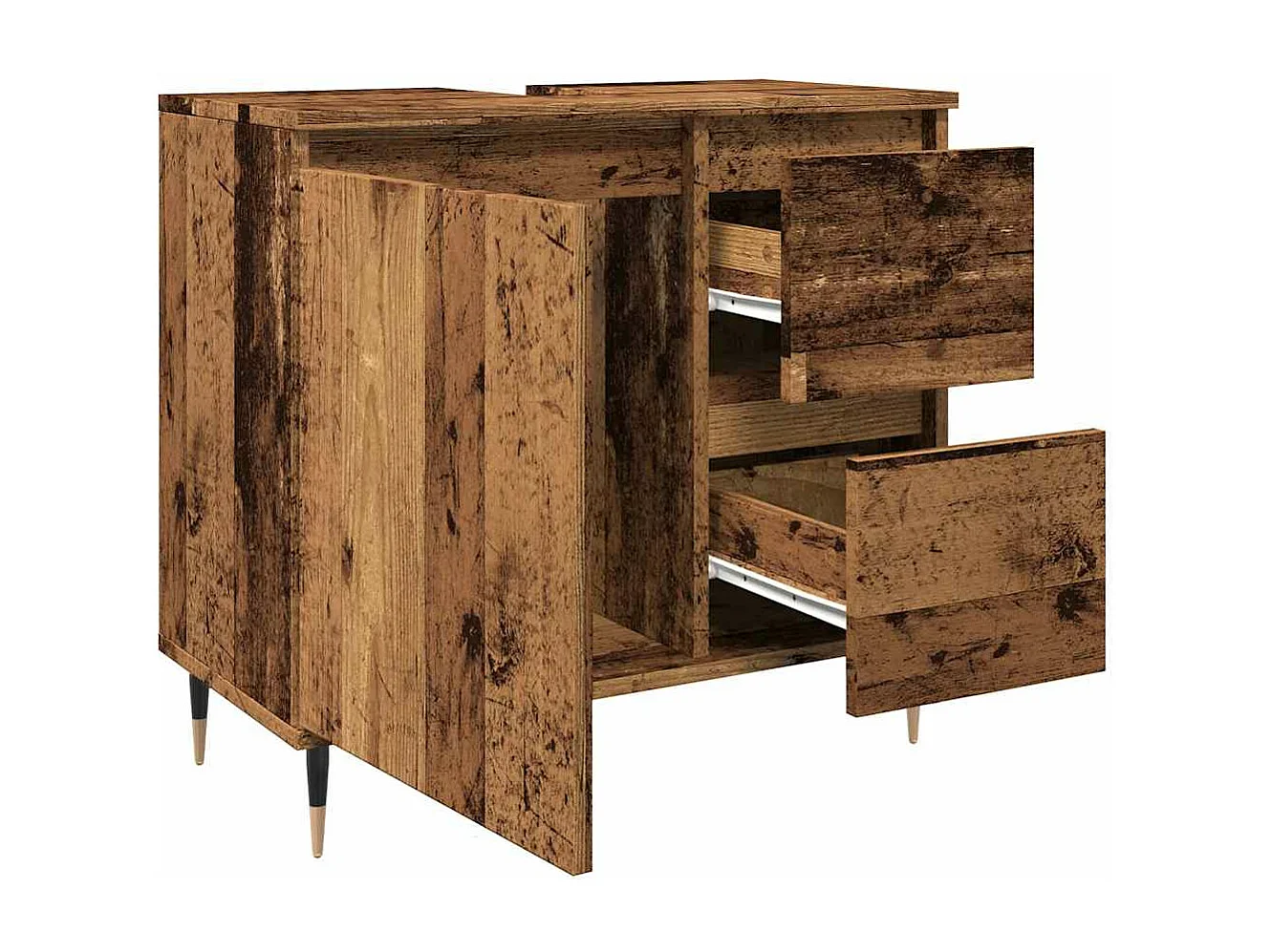 Mueble de baño madera vieja 65x33x60 cm madera contrachapada