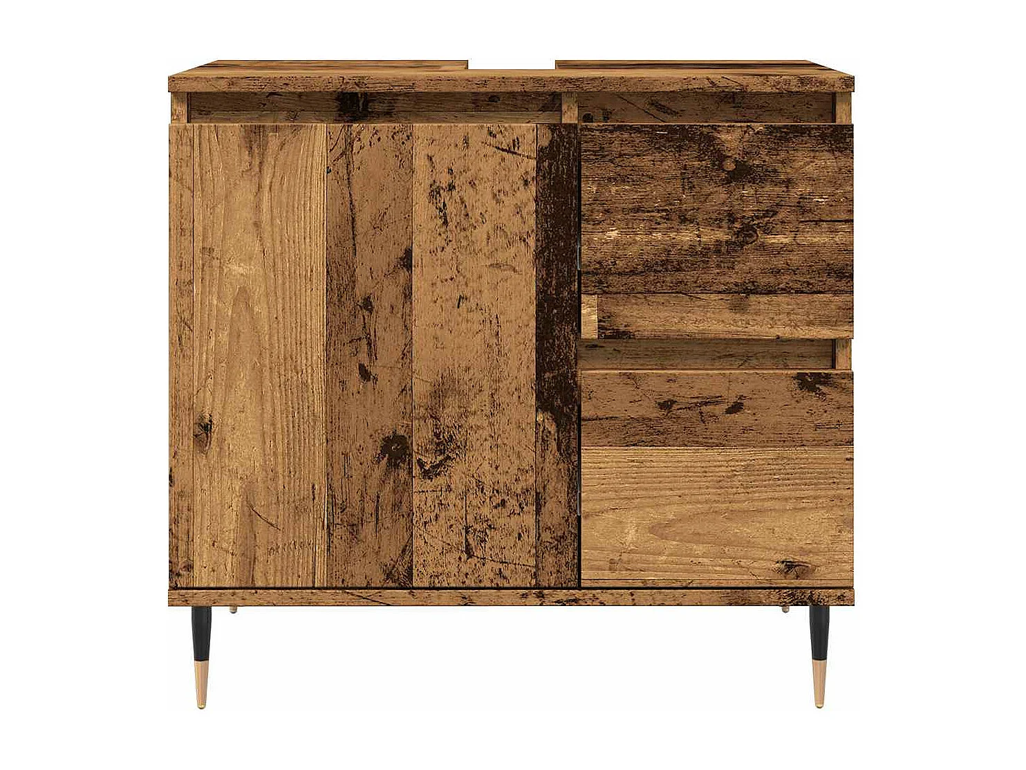 Armoire de salle de bain vieux bois 65x33x60 cm bois ingénierie