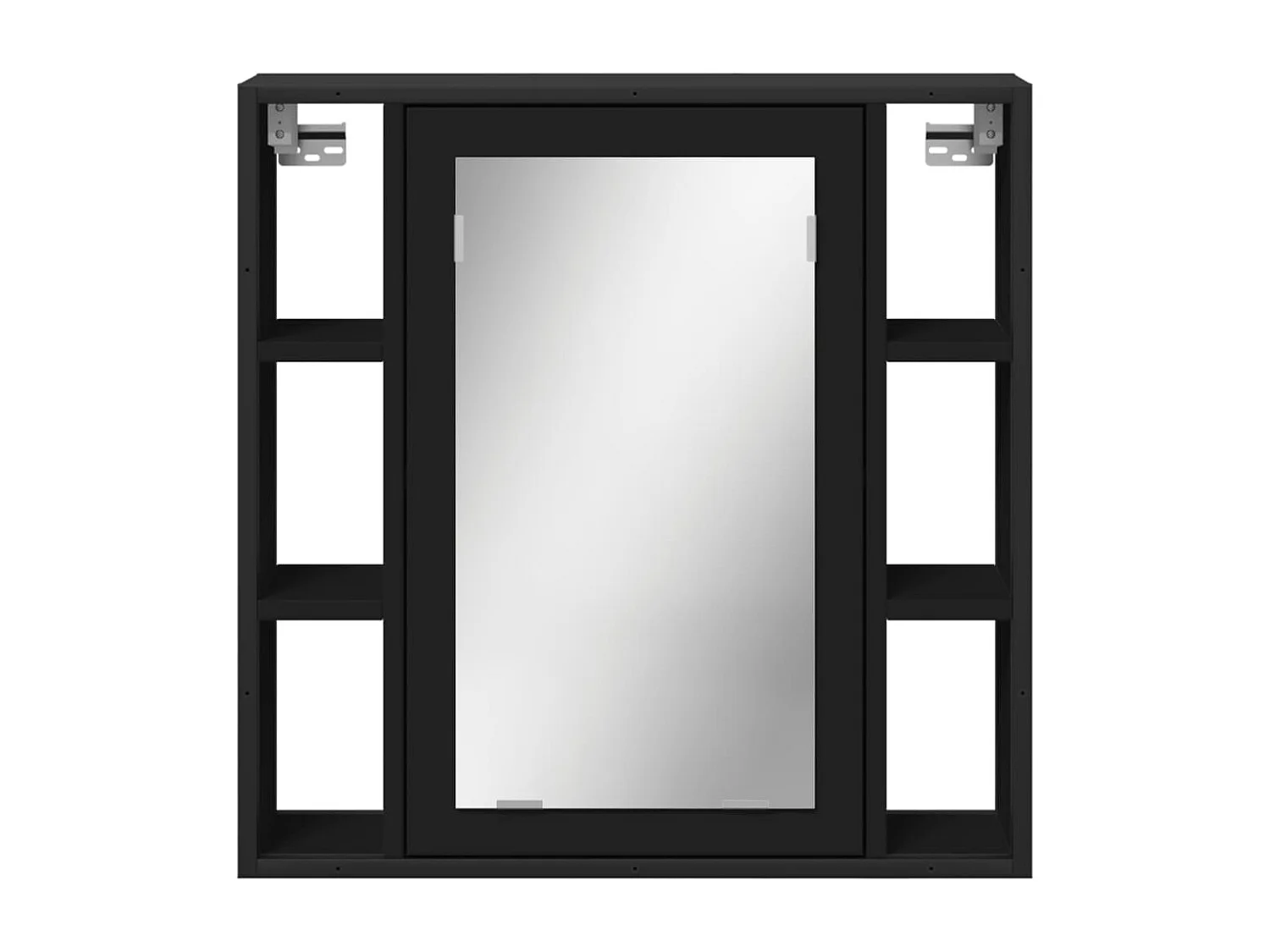 Armoire de salle de bain à miroir noir bois d'ingénierie