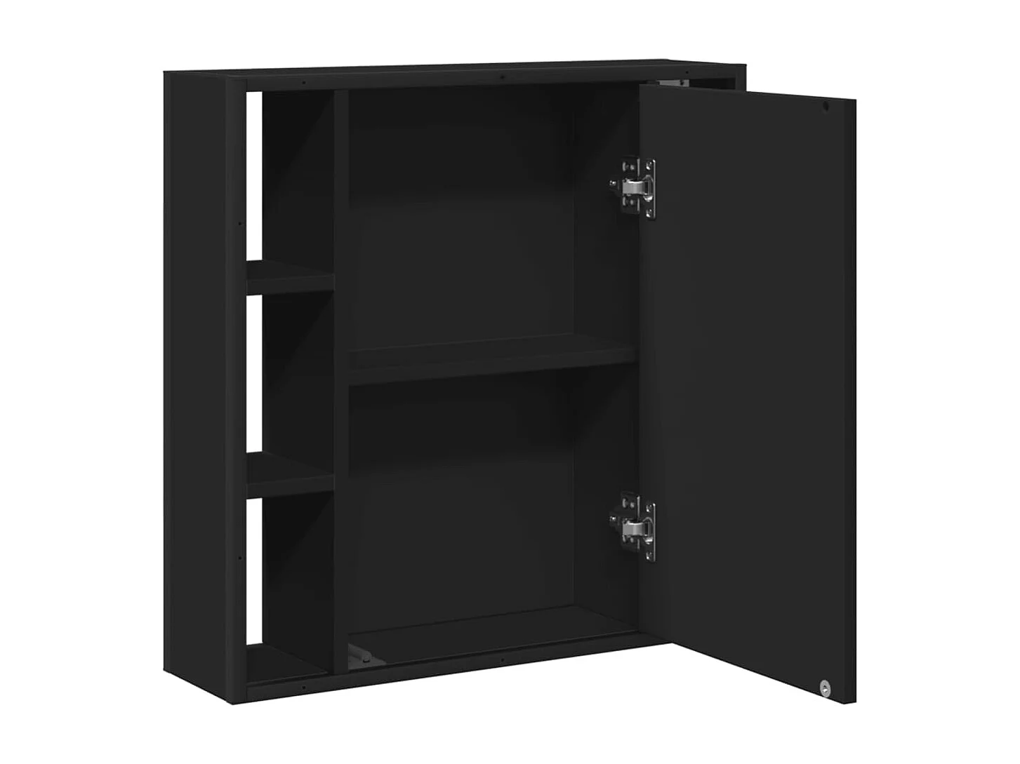 Armoire de salle de bain à miroir noir bois d'ingénierie