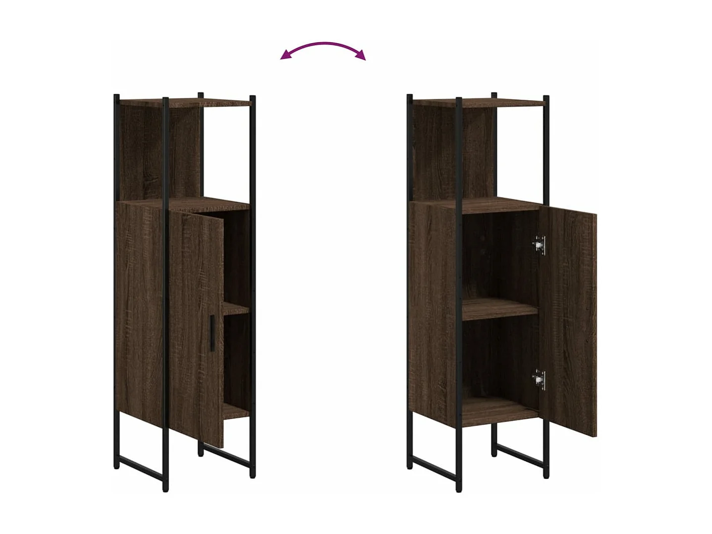 Armoire de salle de bain chêne marron 33x33x120,5 cm