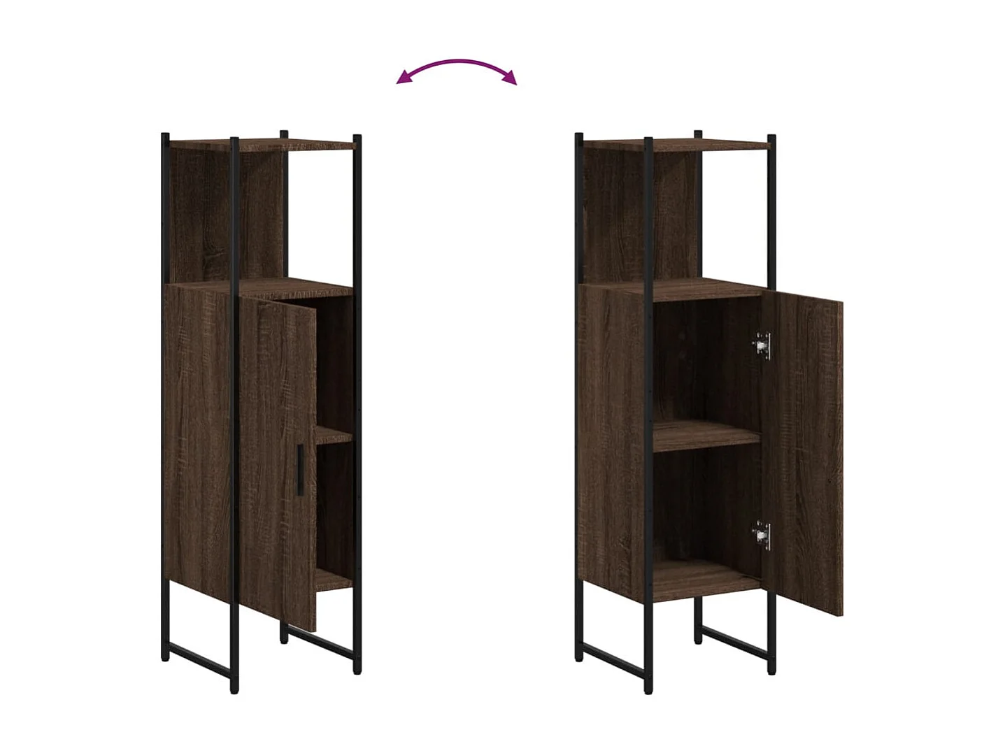 Armoire de salle de bain chêne marron 33x33x120,5 cm
