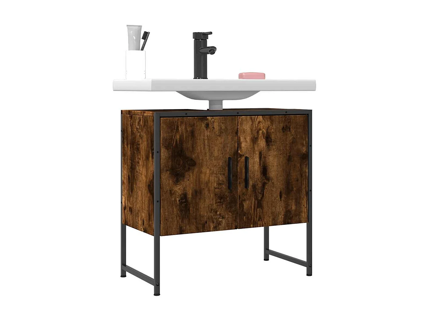 Mobile lavabo bagno rovere fumé 60x33x60 cm