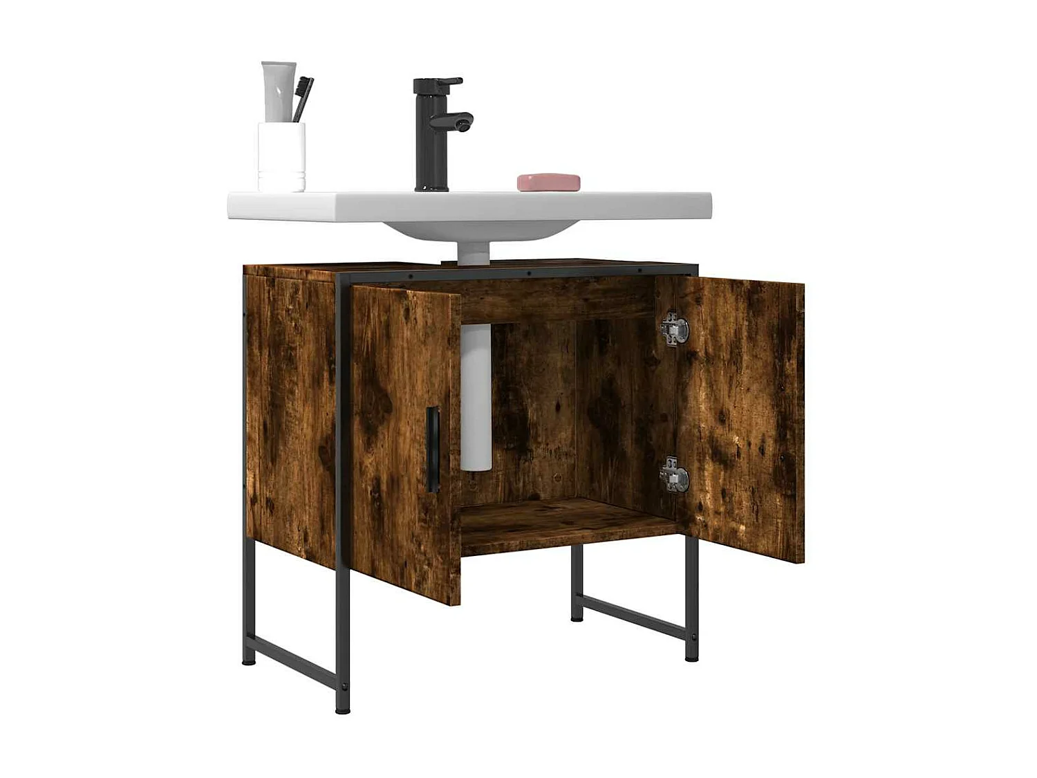 Mobile lavabo bagno rovere fumé 60x33x60 cm