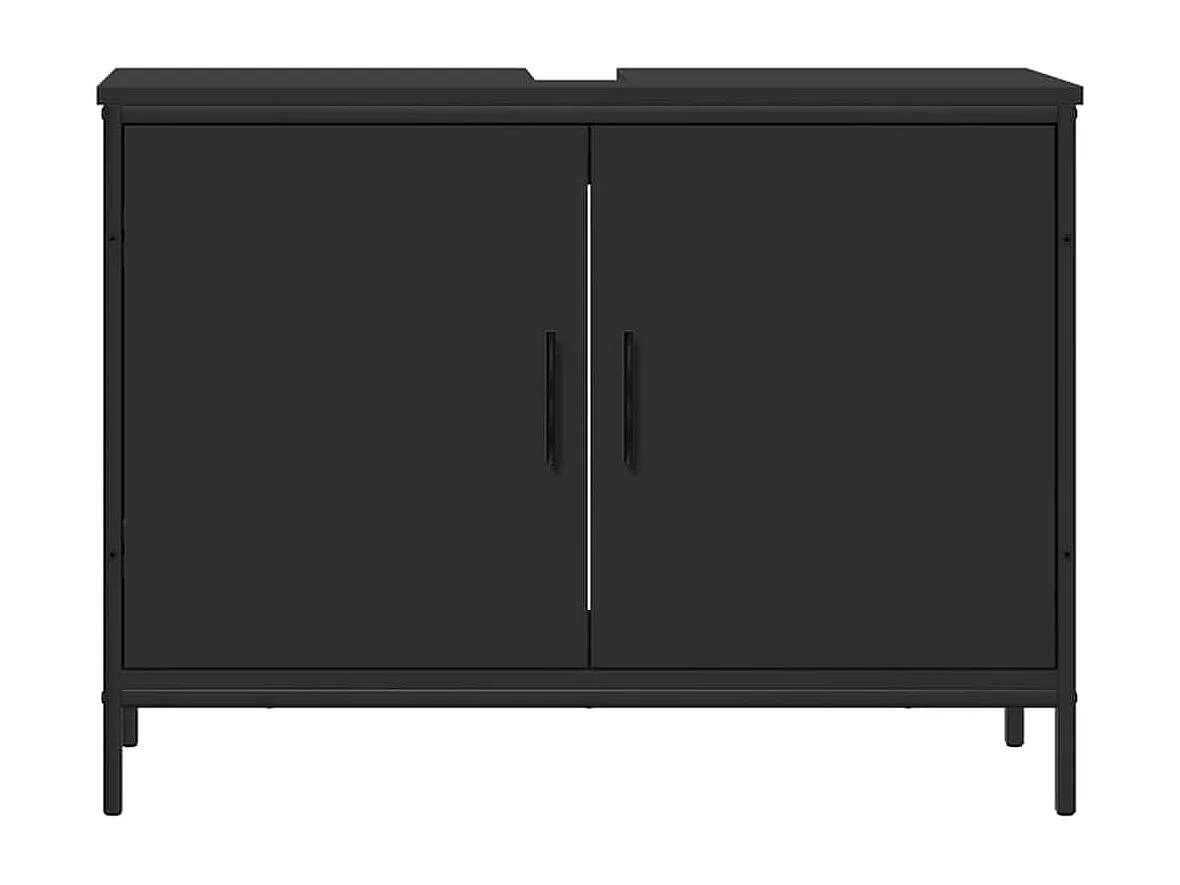 Armoire lavabo de salle de bain noir 80x30x60 cm