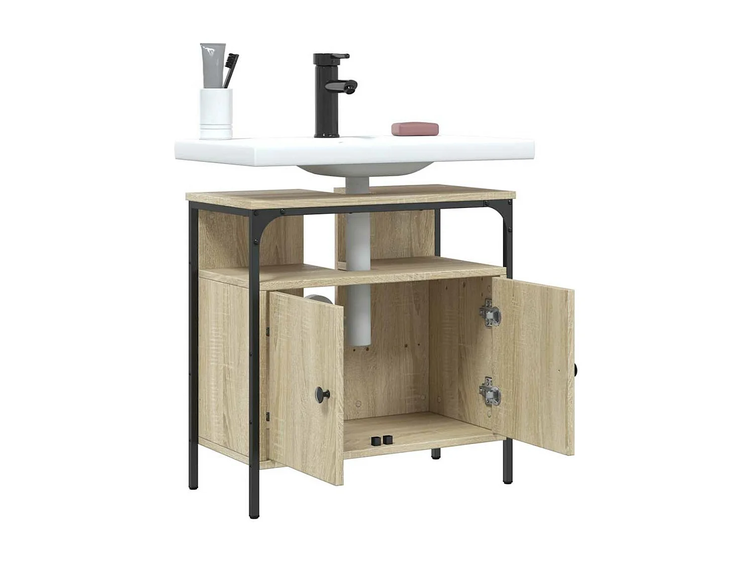 Armoire lavabo de salle de bain chêne sonoma 60x30x60 cm