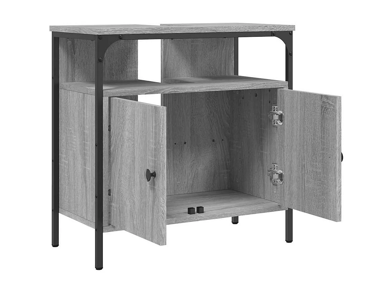 Armoire lavabo de salle de bain sonoma gris 60x30x60 cm