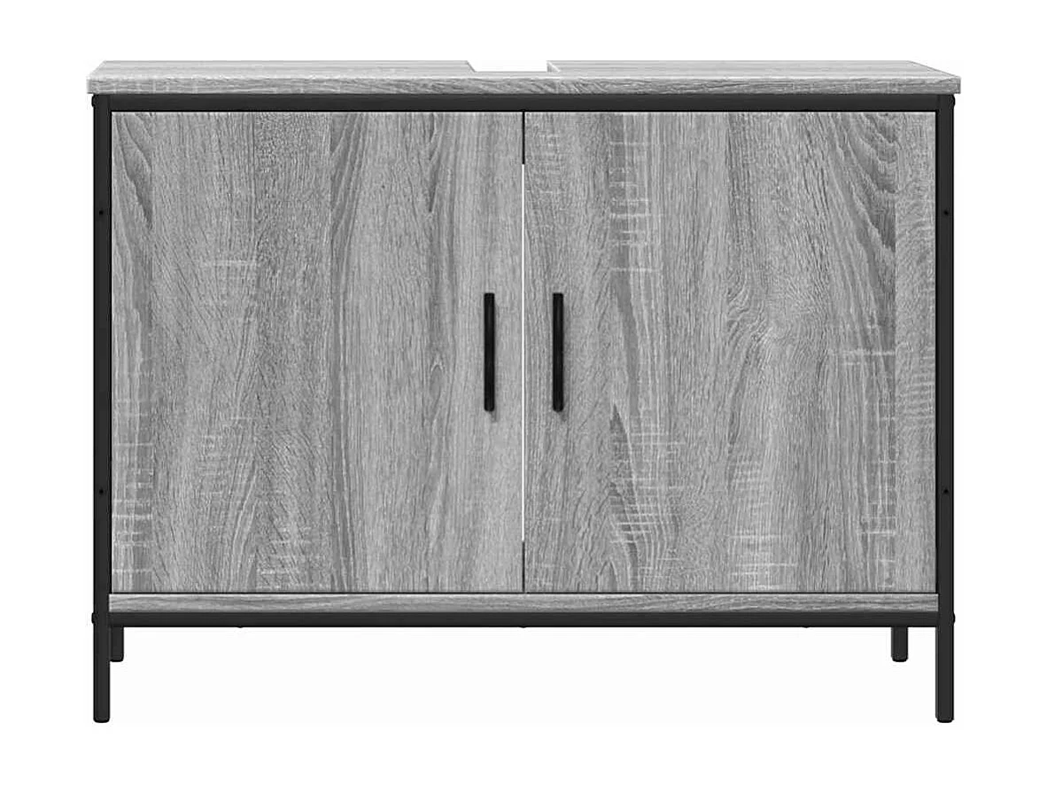 Armoire lavabo de salle de bain sonoma gris 80x30x60 cm