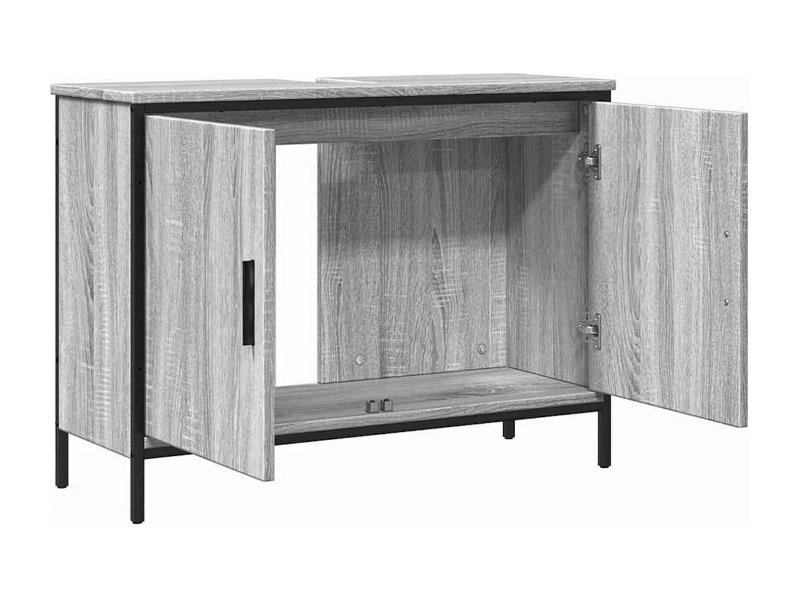 Armoire lavabo de salle de bain sonoma gris 80x30x60 cm