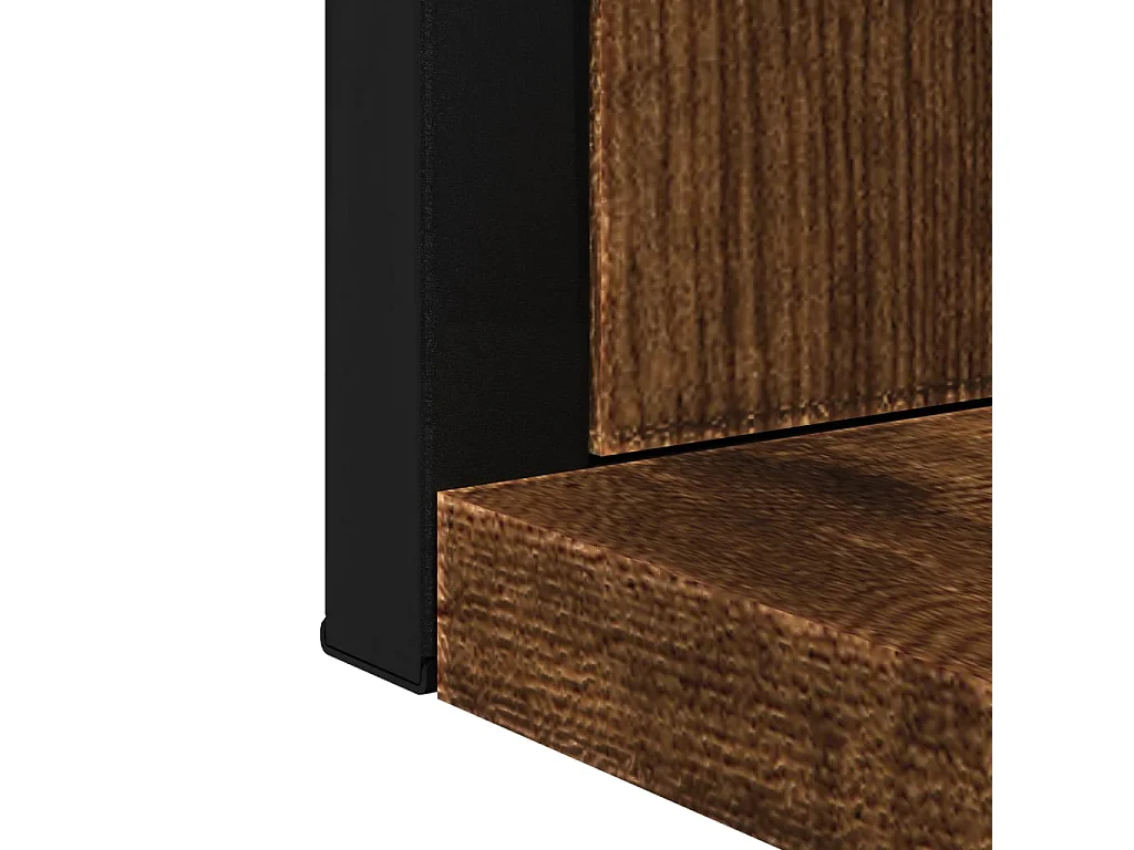 Miroir de salle de bain et étagère chêne fumé bois d’ingénierie