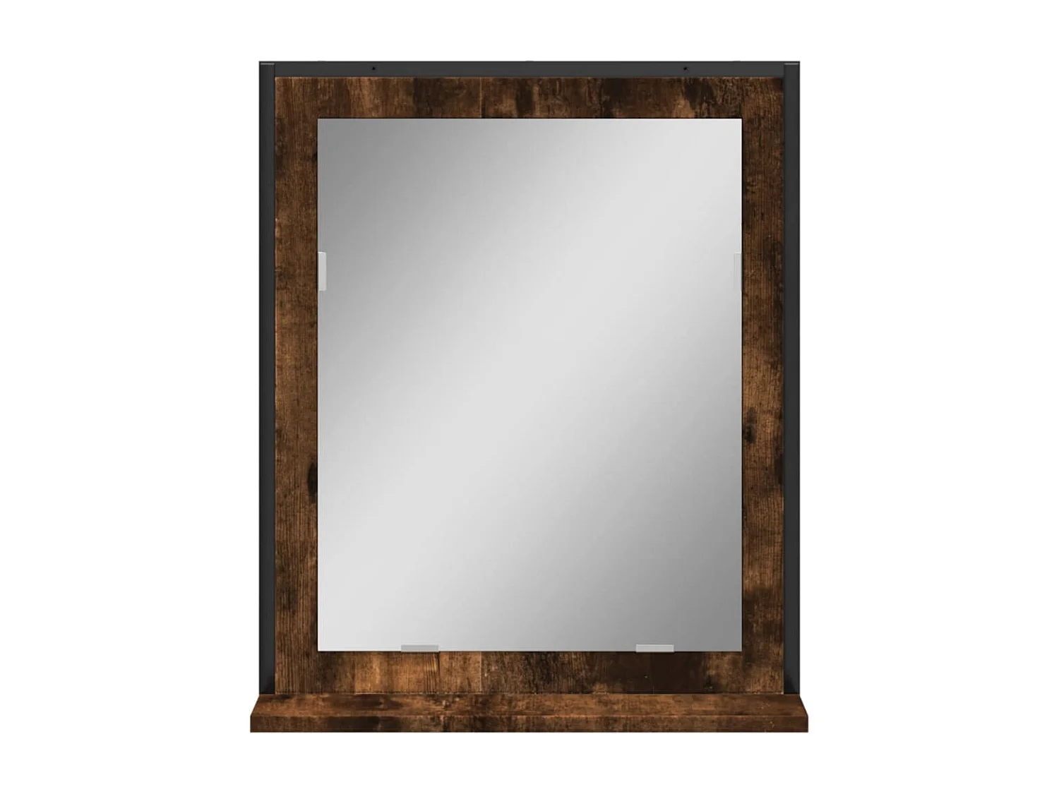 Miroir de salle de bain et étagère chêne fumé bois d’ingénierie