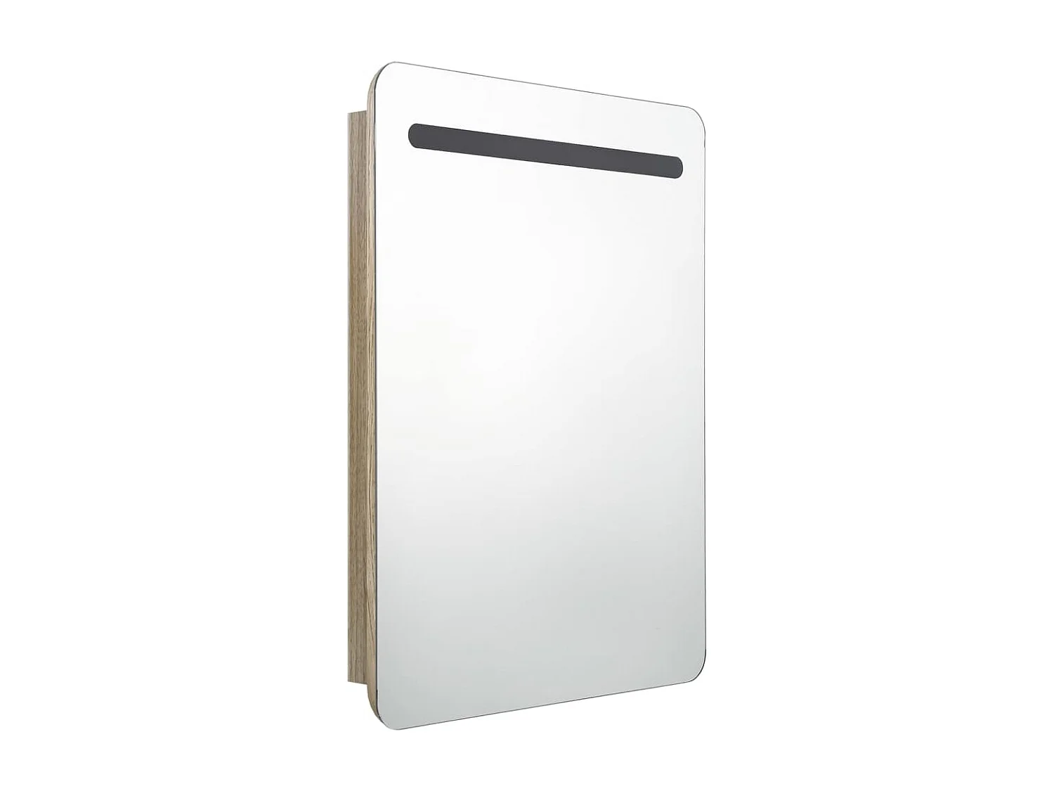 Armoire de salle de bain à miroir LED chêne 60x11x80 cm