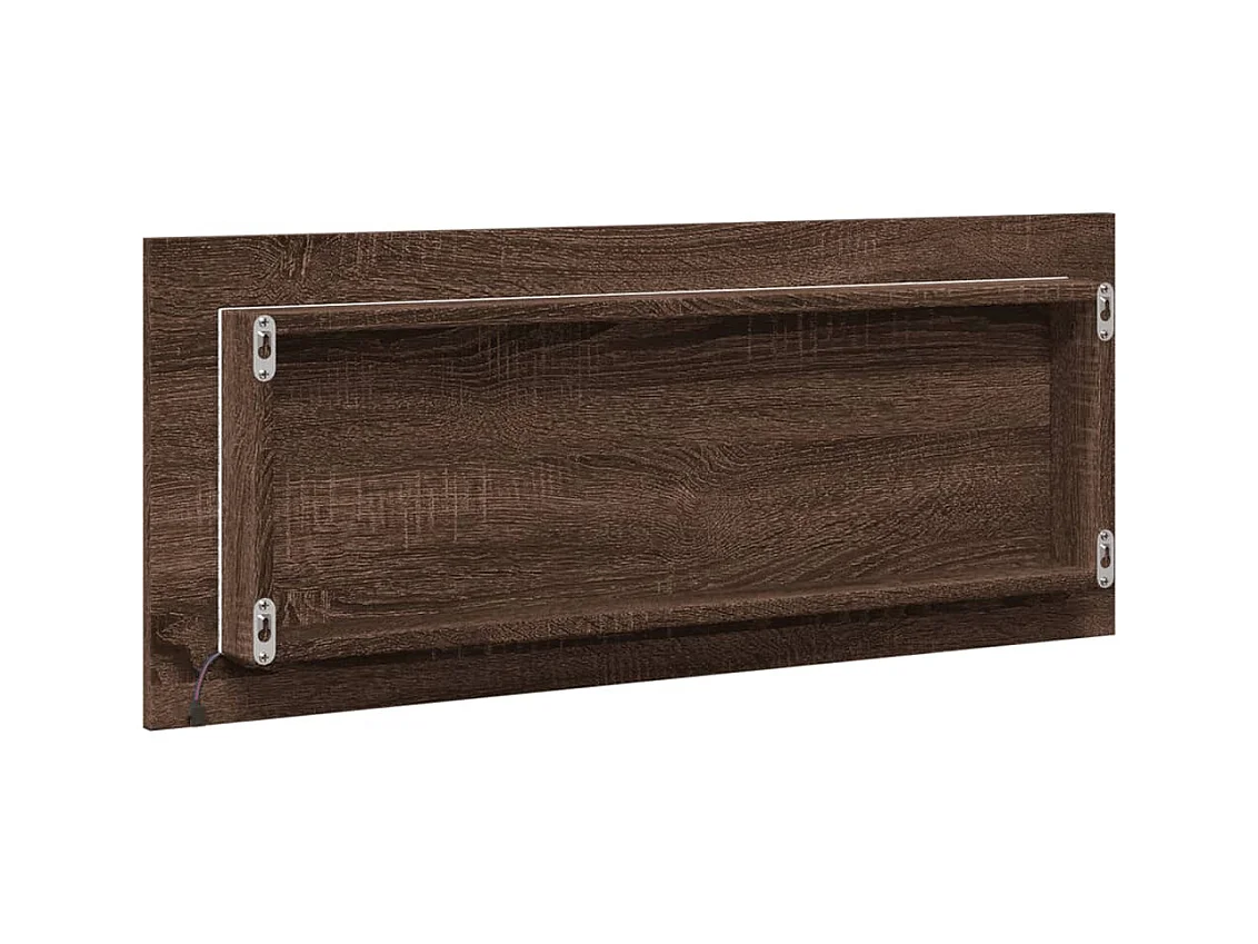 Miroir de salle de bain à LED chêne marron bois d'ingénierie