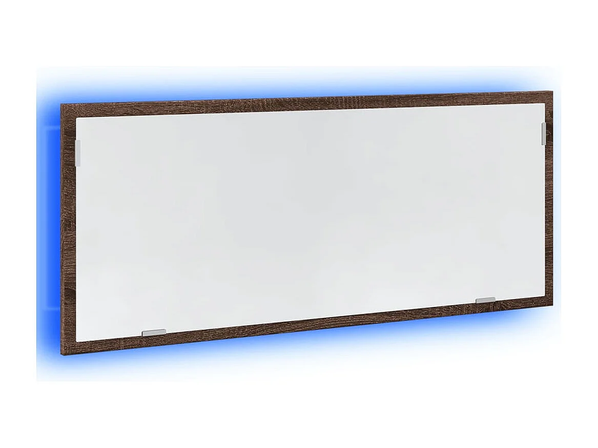 Miroir de salle de bain à LED chêne marron bois d'ingénierie