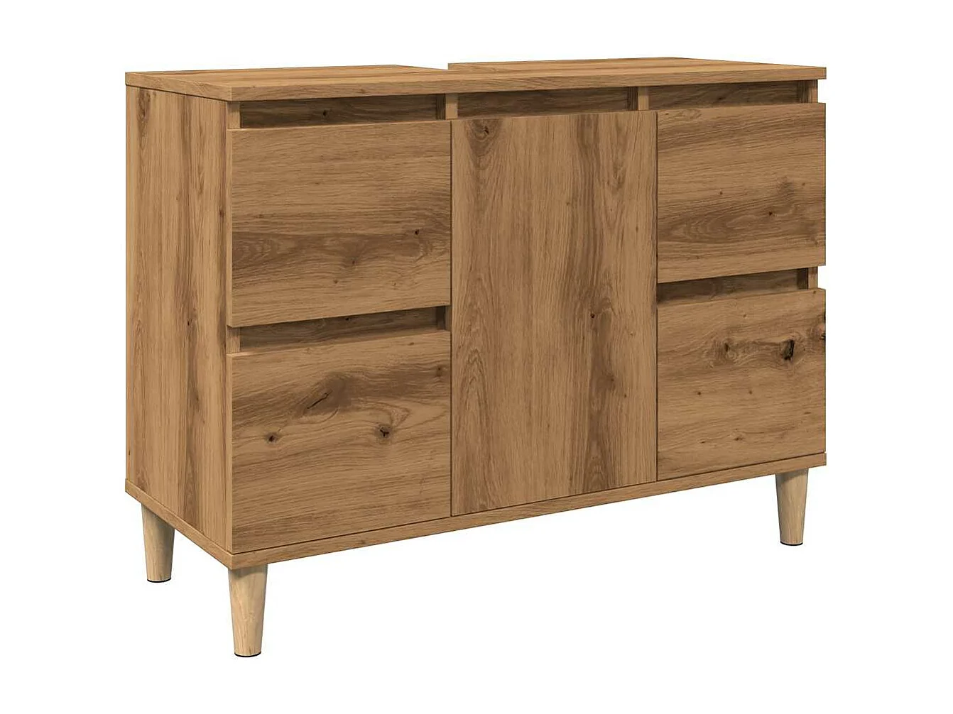 Mueble lavabo roble craft 80x33x60 cm madera de ingeniería