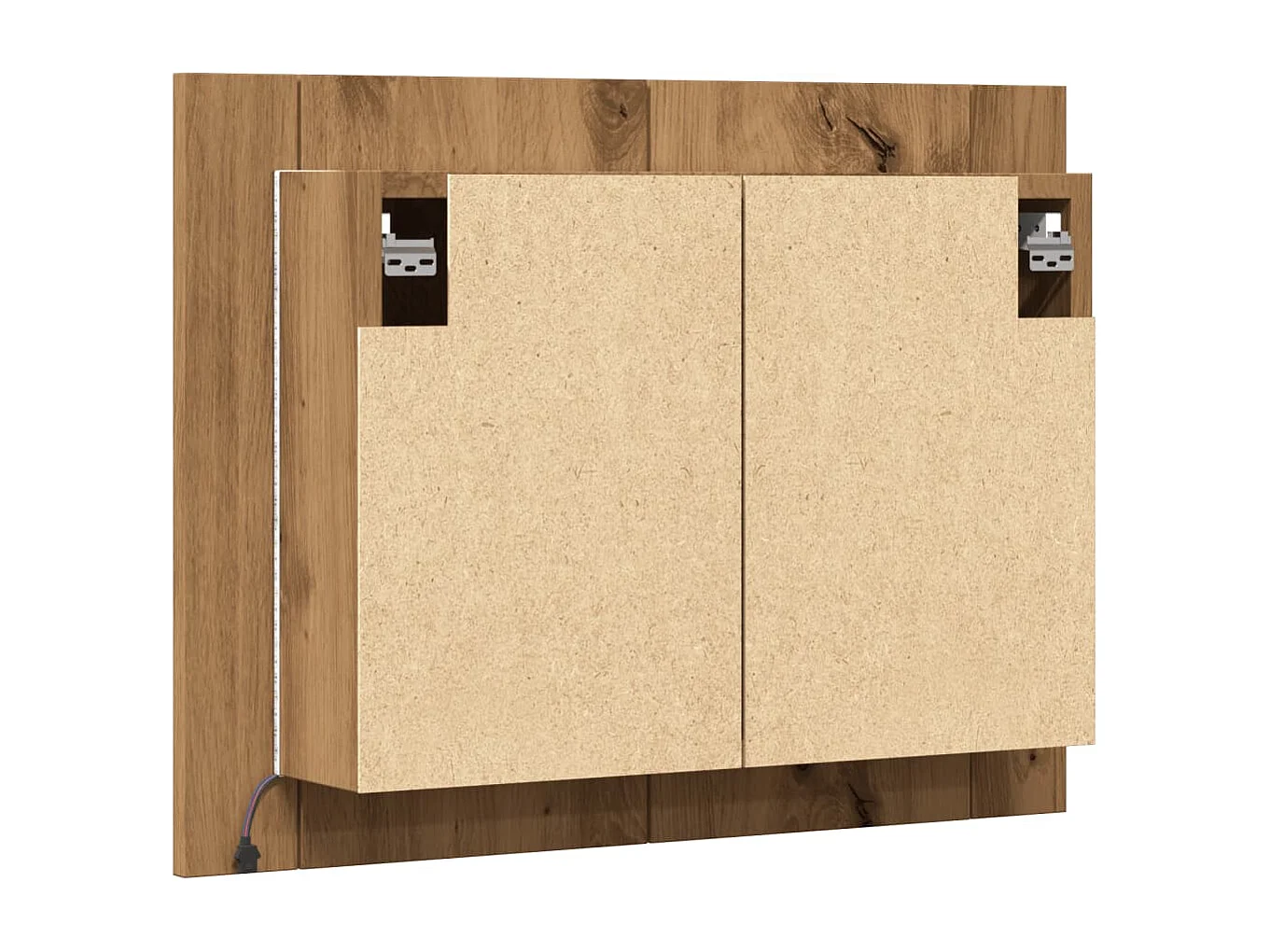 Armoire à miroir LED chêne artisanal 60x12x45cm bois ingénierie