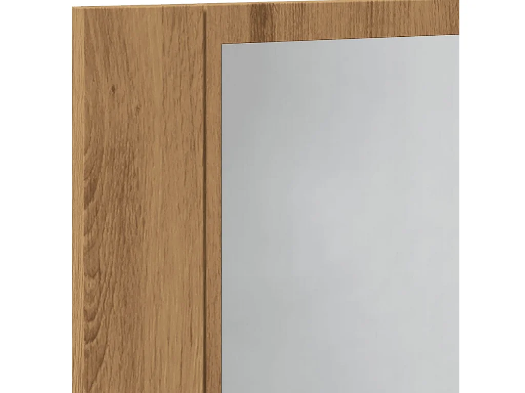 Armoire à miroir LED chêne artisanal 60x12x45cm bois ingénierie