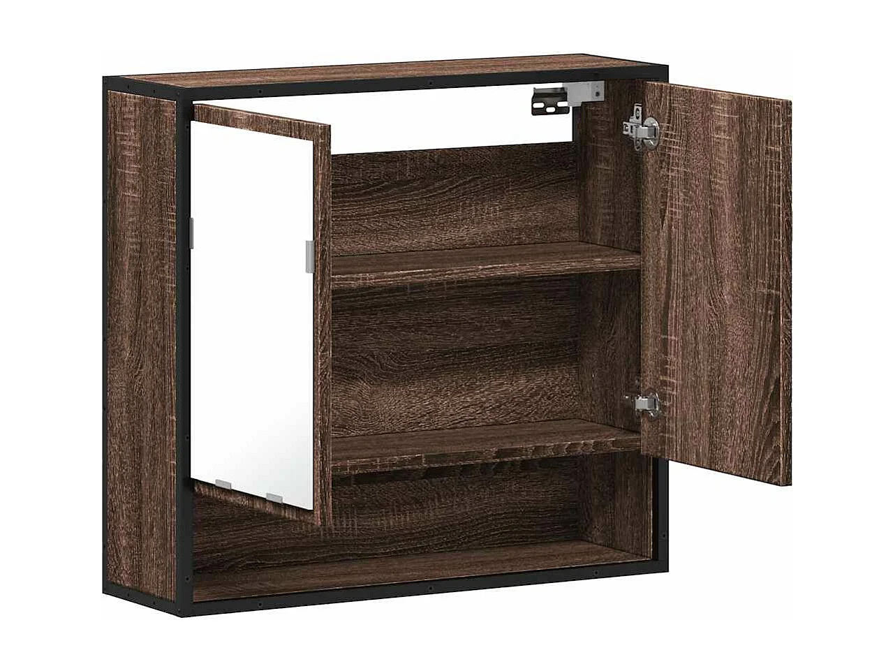 Armoire à miroir de salle de bain chêne marron bois ingénierie