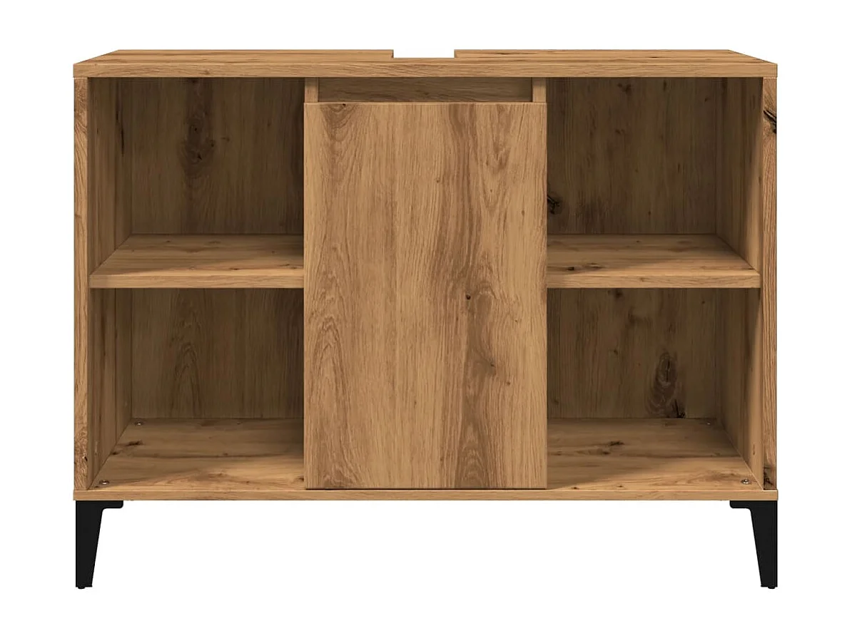 Mobile lavabo rovere artigianale 80x33x60 cm legno ingegnerizzato