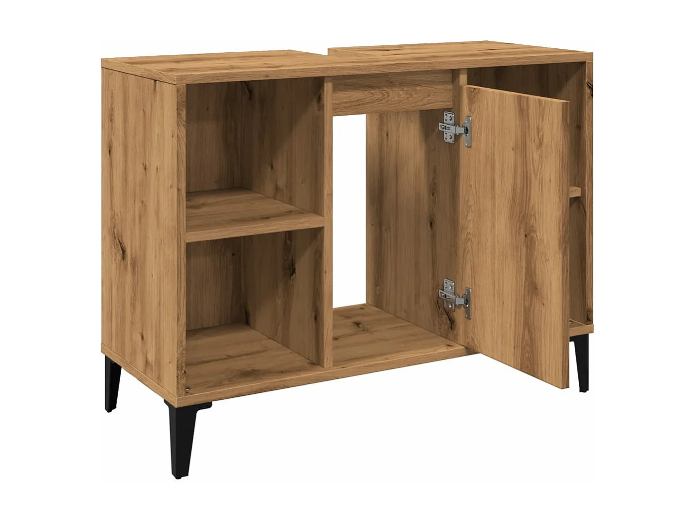 Mobile lavabo rovere artigianale 80x33x60 cm legno ingegnerizzato