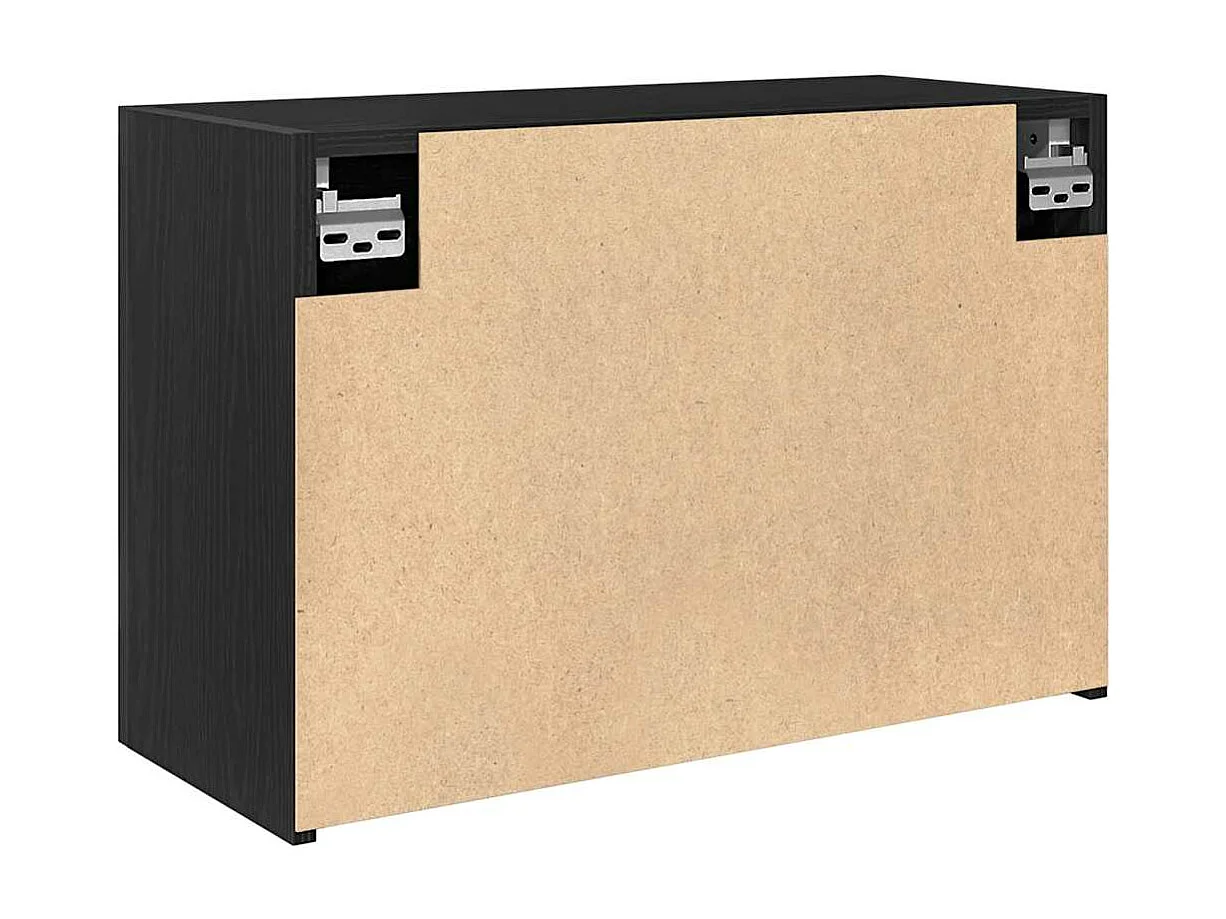Schwarzer Badezimmer-Wandschrank 60x25x40 cm aus Holzwerkstoff