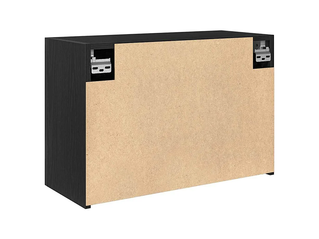 Armoire murale de bain noir 60x25x40 cm bois d'ingénierie