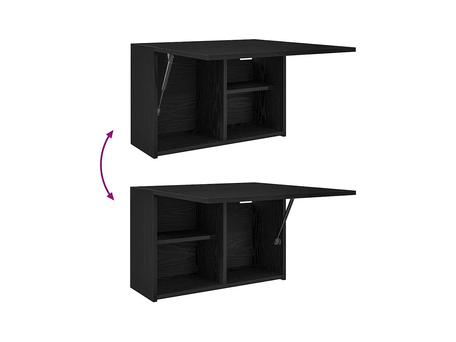 Armoire murale de bain noir 60x25x40 cm bois d'ingénierie