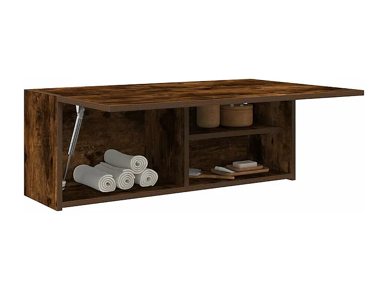 Armoire murale de bain chêne fumé 80x25x30 cm bois d'ingénierie